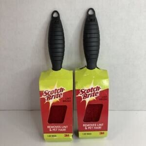 Scotch Brite Lint Brush Removes Lint Pet Hair Red Car Home Office Pack of 2
